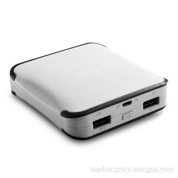 Latest lithium ion battery dual USB port power bank external charger with 10400mAh capacity